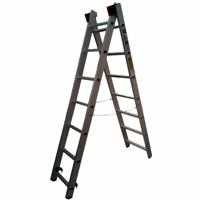 نردبان 4 متری 2 تکه مخابراتی ریلی آلومینومی بسیار مستحکم با پایه تعادل 14 پله اکسلنت آلوم پارس پله با پله 3 سانتی 