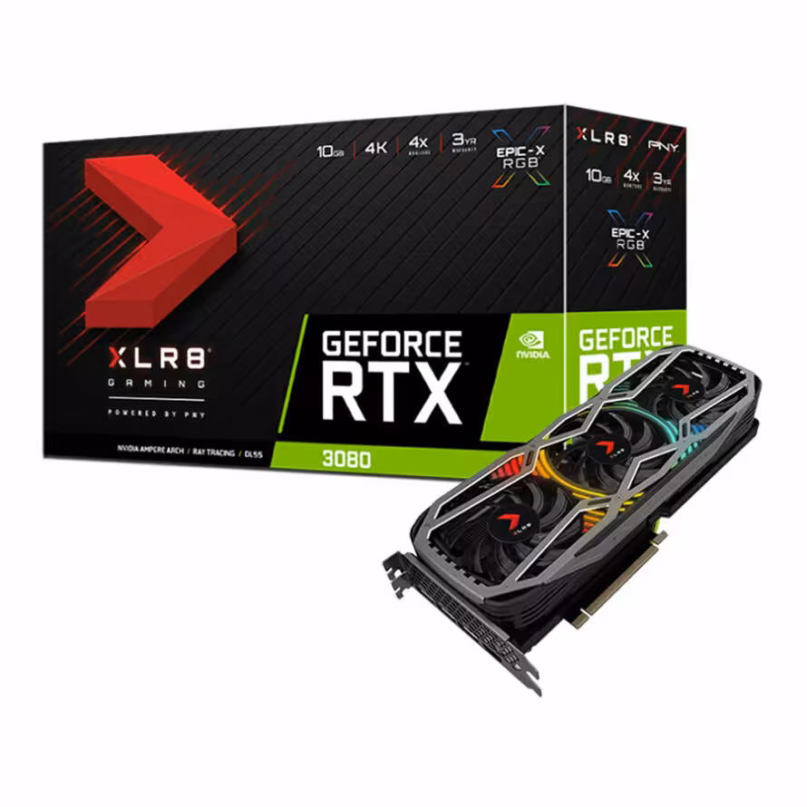کارت گرافیک پی ان وای RTX 3080 10GB XLR8 Gaming REVEL EPIC-X RGB LHR