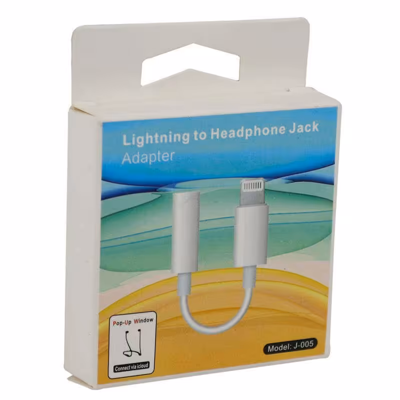 مبدل لایتنینگ به جک 5-3 میلی متری مدل J-005،مناسب برای همه مدل های آیفون،نوع کابل لایتنینگ،نوع رابط AUX،(کیفیت عالی)