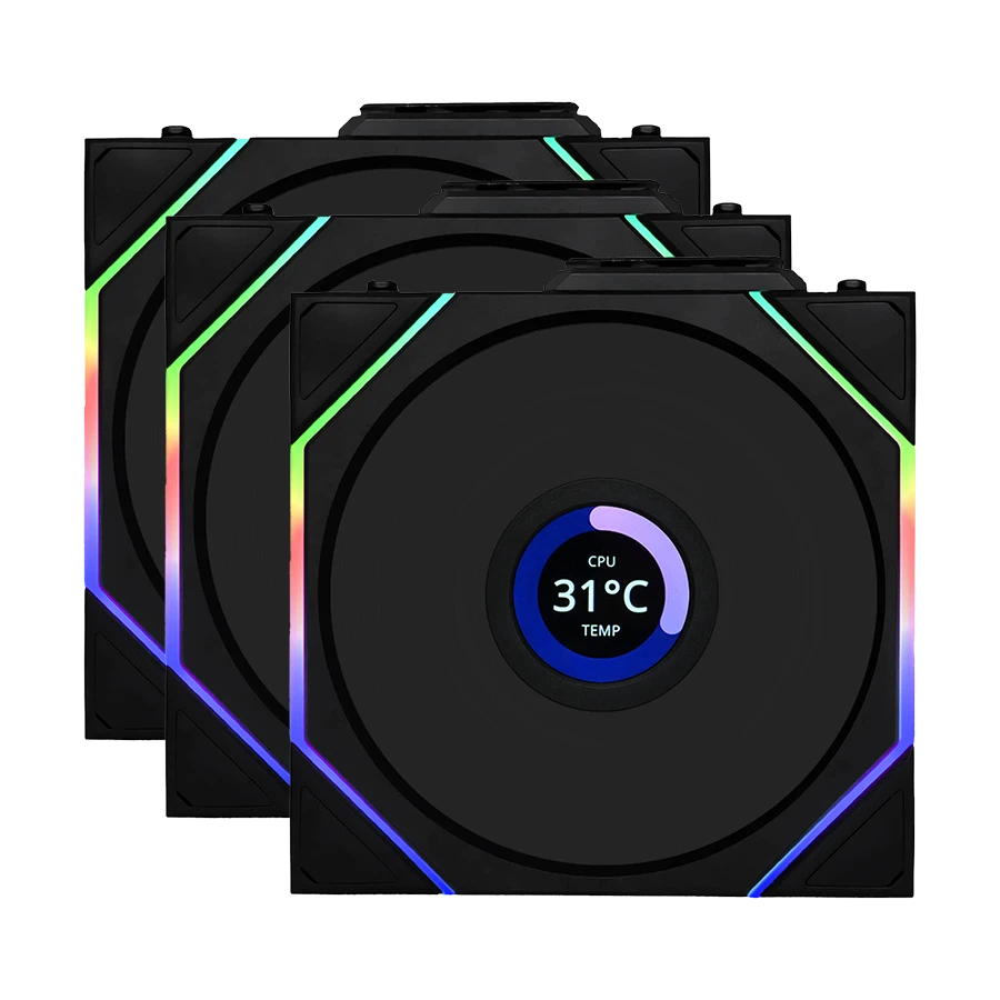 فن کیس لیان لی UNI FAN TL-LCD Wireless 120 Black بسته 3 عددی | فروشگاه تکاف