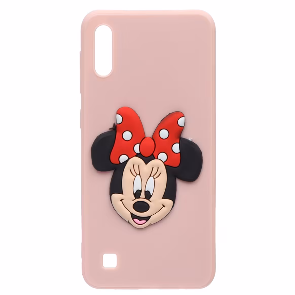 قاب-گارد موبایل عروسکی برجسته داخل خز مدل Samsung a10 - m10 - گلبهی