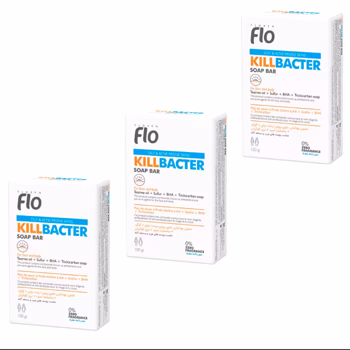 صابون آنتی باکتریال فلو مدل TCC وزن 100 گرم مجموعه 3 عددی