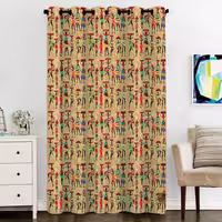 پرده پنجره مخمل پانچ آفریقایی سایز 138 در 270 مدل C6-5 شرکت رنس
