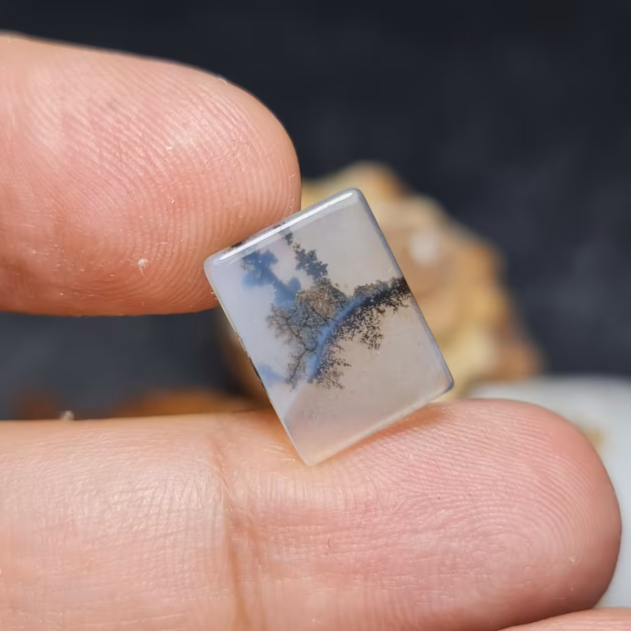 نگین فوق العاده زیبای سنگ صد درصد طبیعی عقیق شجر بسیار خاص معدنی 
کد 28003
