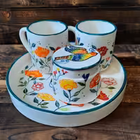 ست چایخوری سرامیکی  مرمرسرامیک