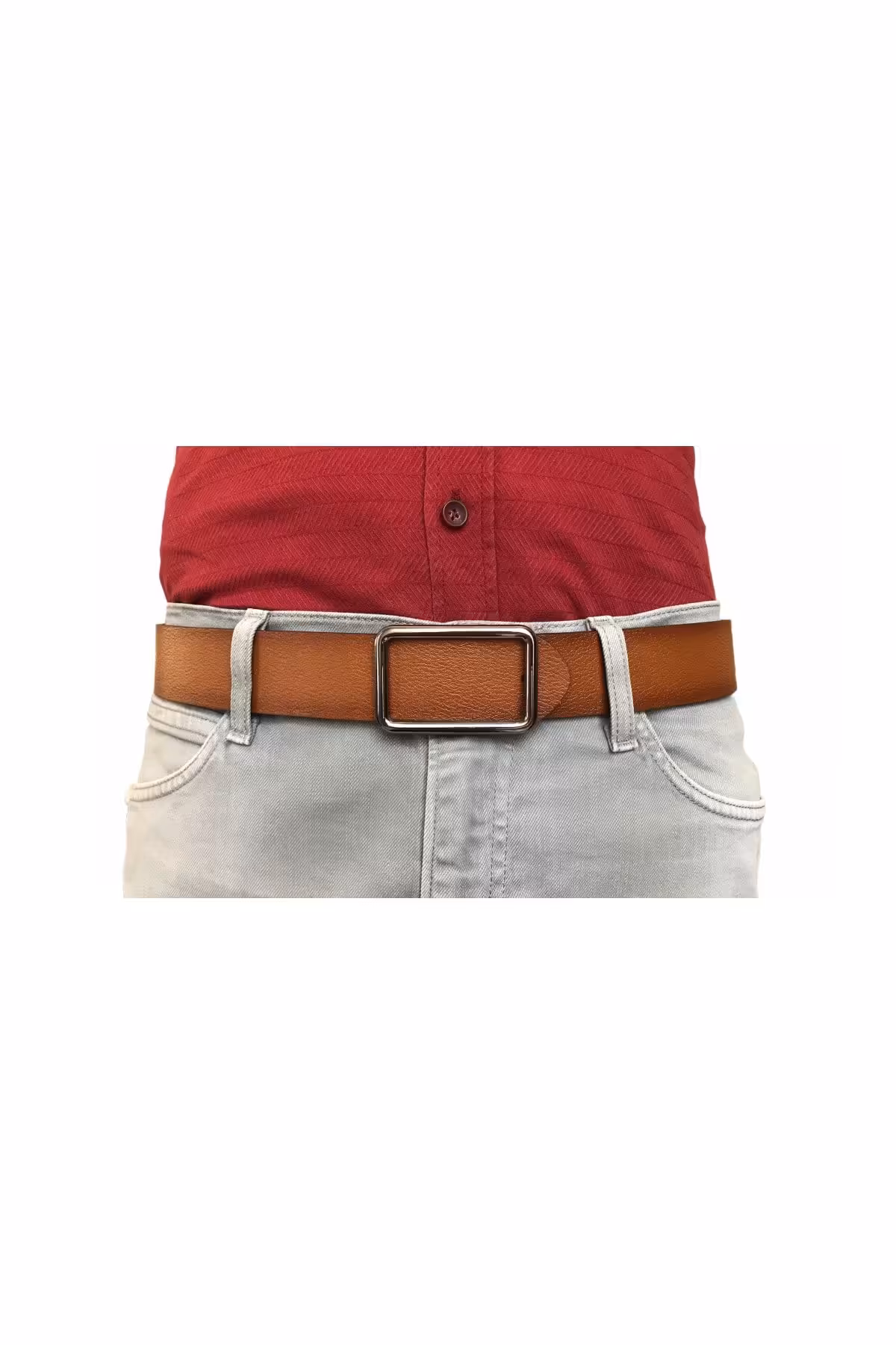 کمربند چند رنگ مردانه و زنانه چرم اصل جدید قهوه ای مایل به زرد با دوام سگک نیکل مشکی 4 سانتی متری GoDeri