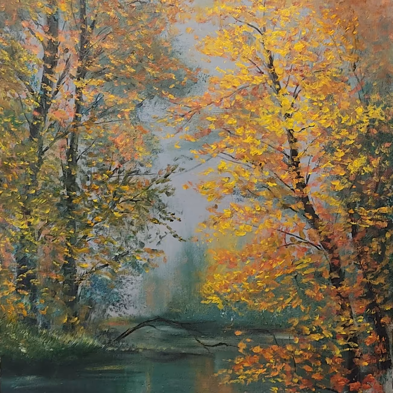 تابلو نقاشی پاییز مرداب