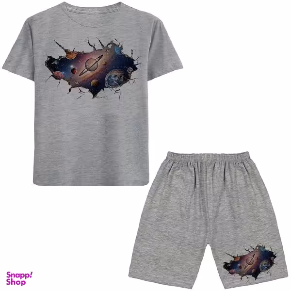 ست تیشرت و شلوارک پسرانه مدل سیاره ها N68