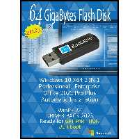 فلش بوتیبل دوگانه  Windows 10 Pro. Ent. X64 - Office 2021 - Driver Pack 2023  