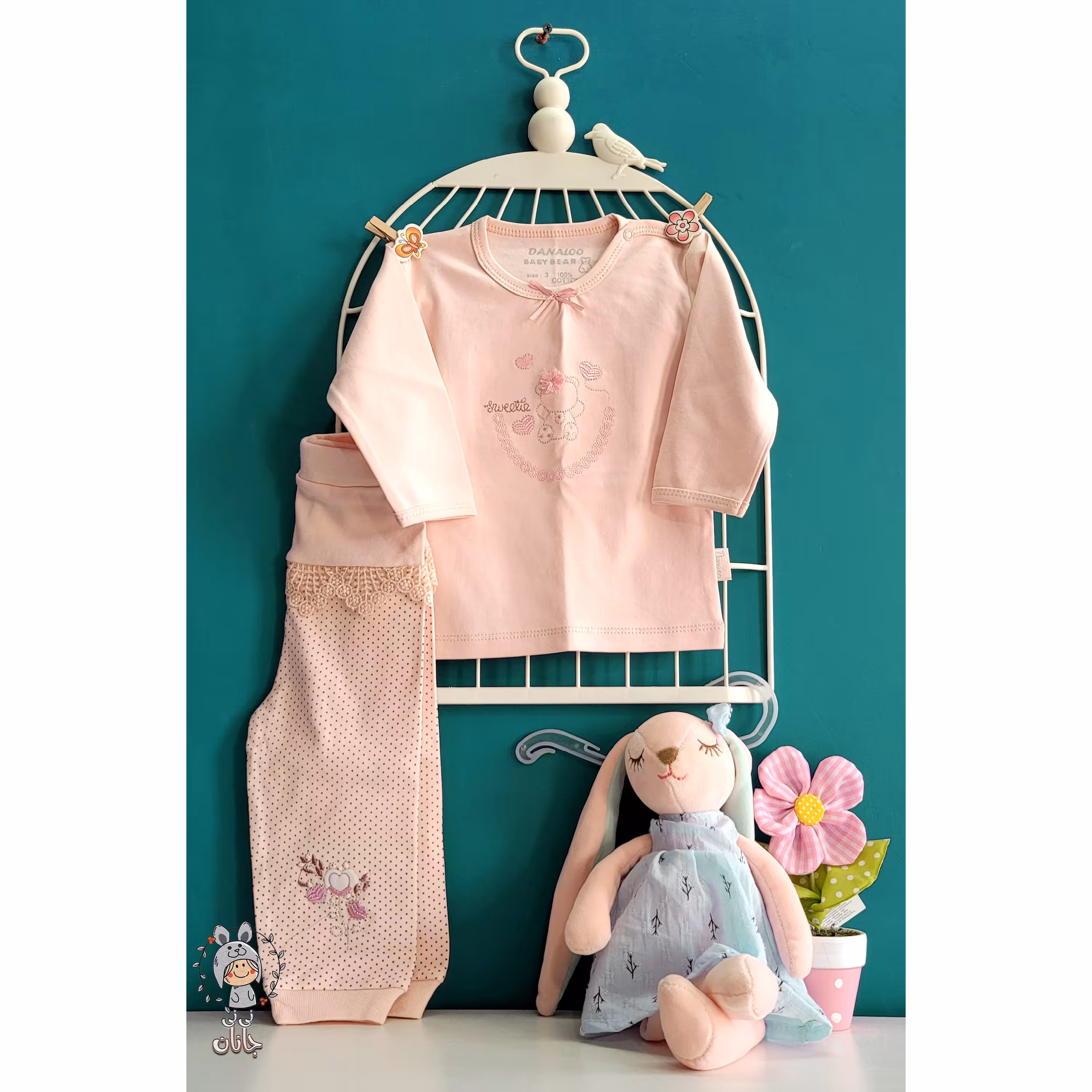 بلوز آستین بلند و شلوار خرس و تور دانالو 