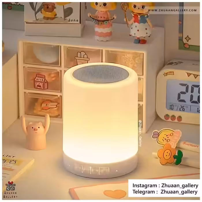 اسپیکر بلوتوث قابل حمل و چراغ خواب مینیمال