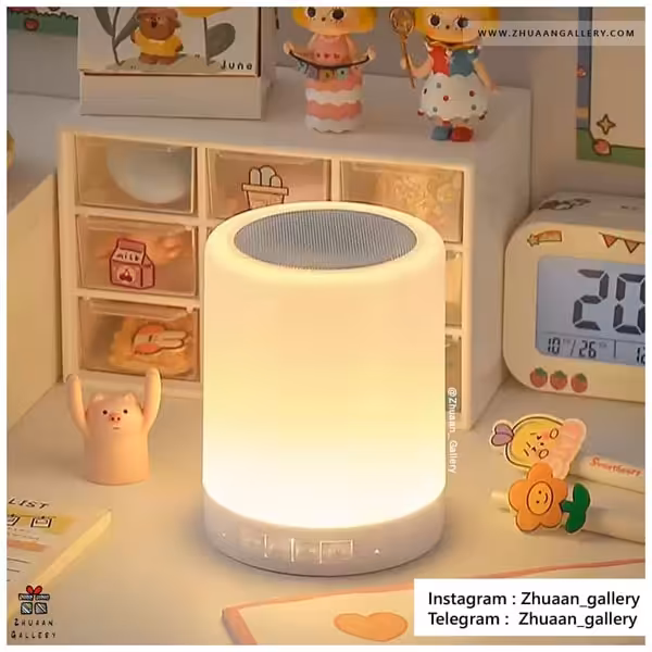 اسپیکر بلوتوث قابل حمل و چراغ خواب مینیمال