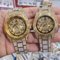 ساعت ست زنانه و مردانه فول نگین رولکس رنگ ثابت و ضد آب1