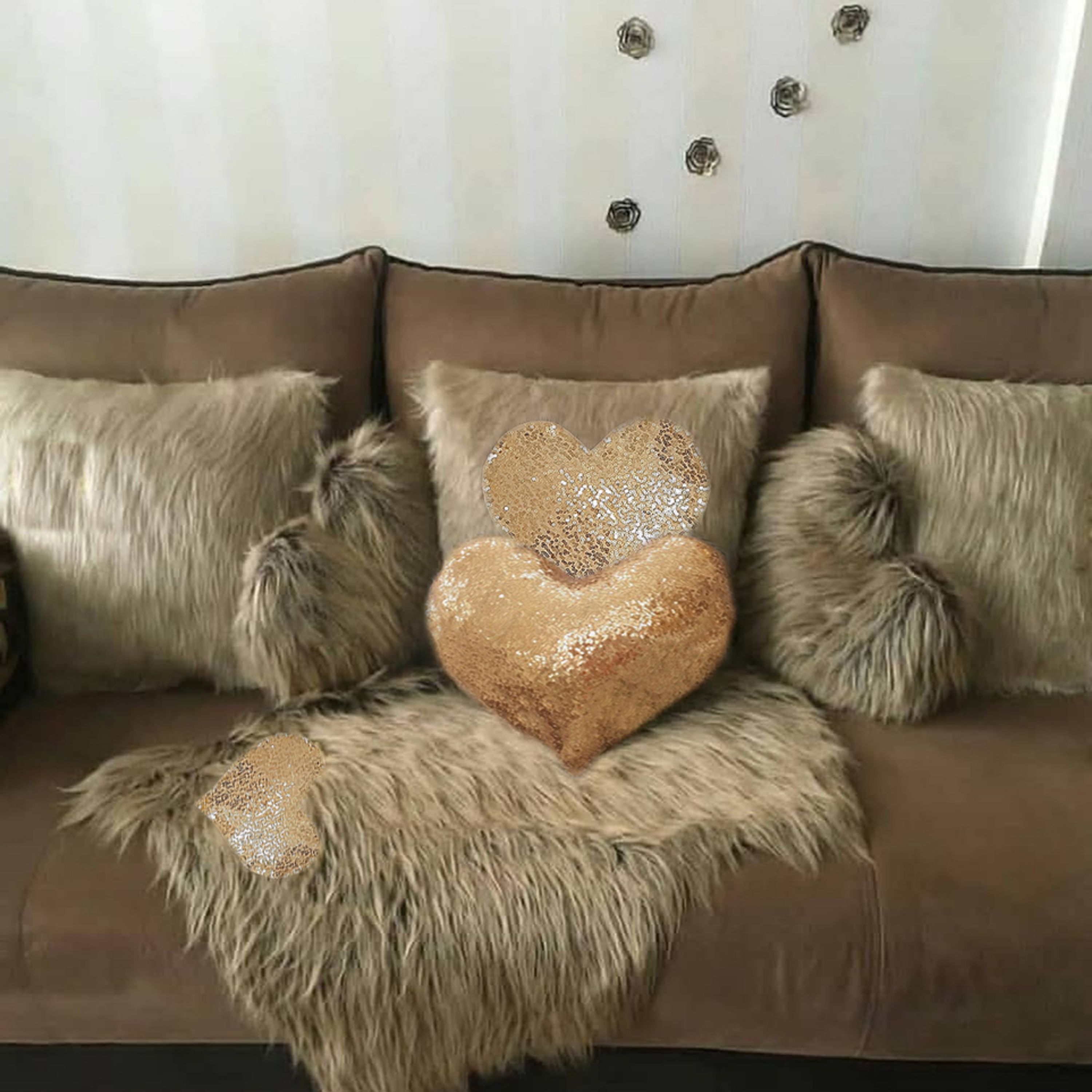 کاورکوسن مجموعه 7 عددی به همراه شال مبل