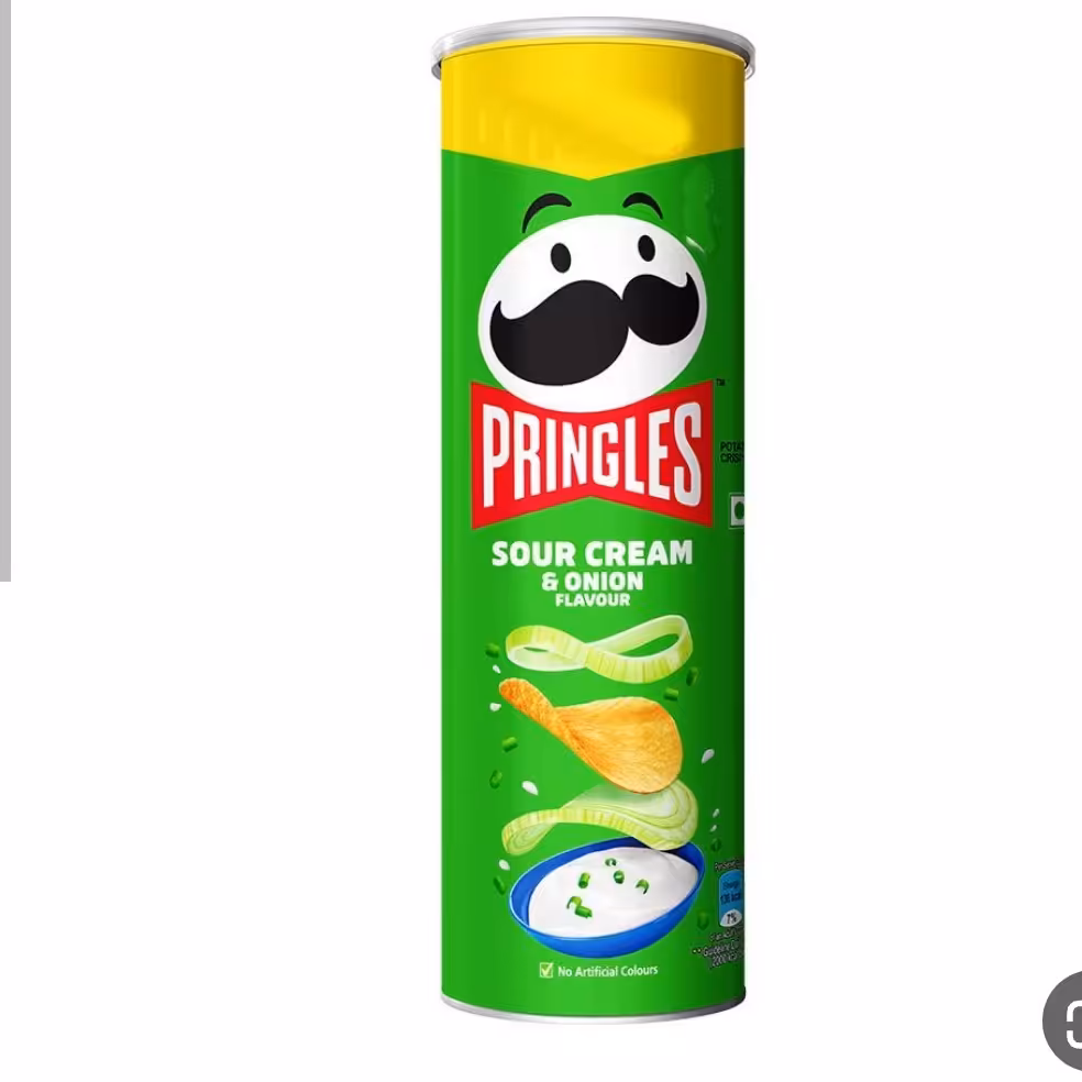چیپس پرینگلزperingles  با طعم خامه ترش و پیاز149 گرمی