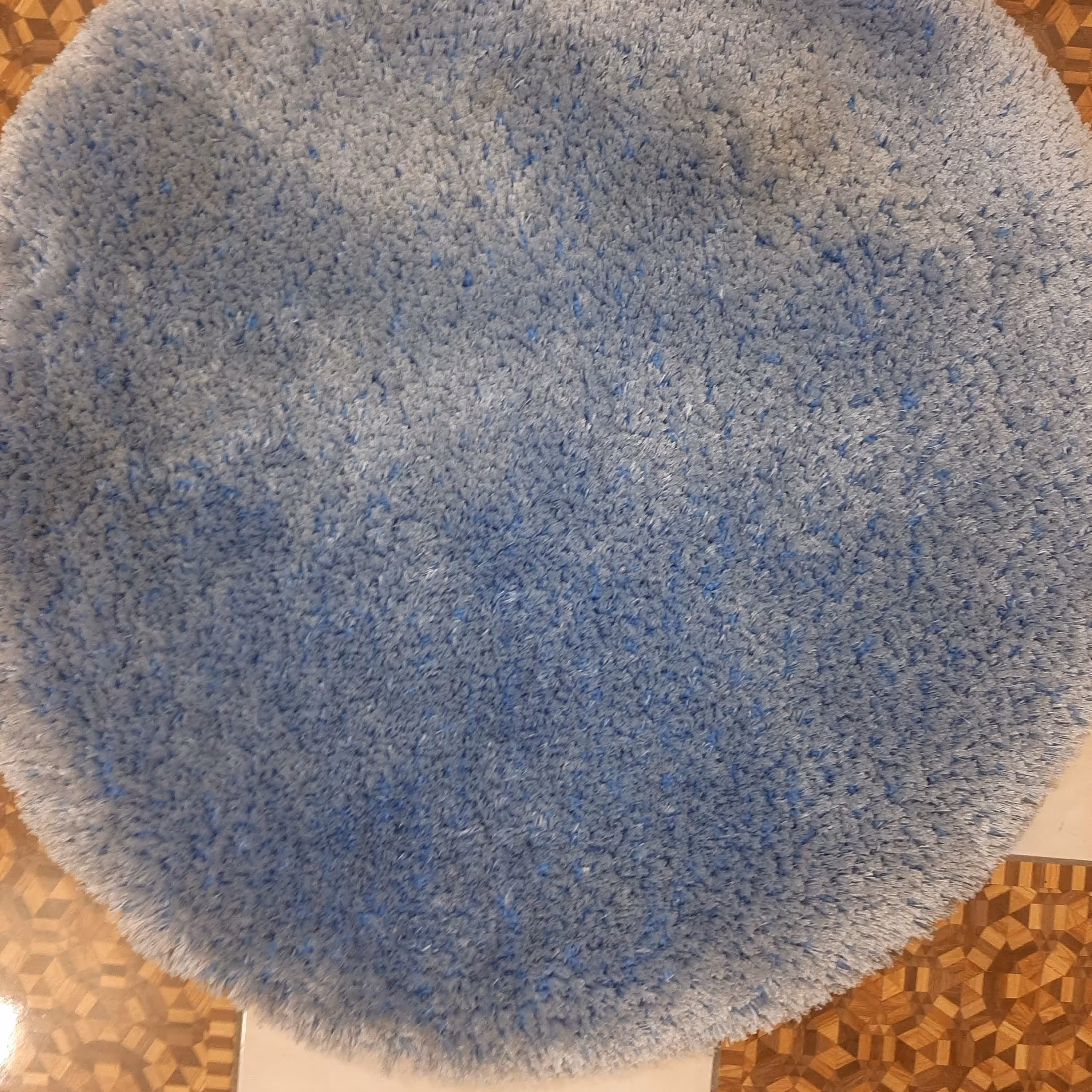 قالیچه شگی خز پرز بلند سایز یک متر در یک متر رنگ فیروزه ای رایگان