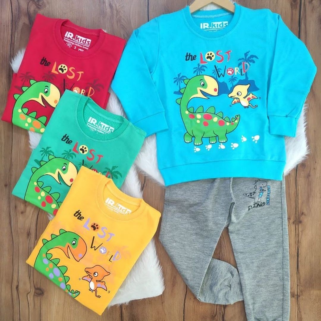 ست پاییزه بلوز شلوار پسرانه یک سال و نیم تا 7 سال سایز 40 45 50  جنسش دورس پنبه سه نخ ضخیم