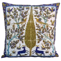 کاور کوسن مخمل کوبیده  طرح کاشی  کد MAKHQU12  کیفیت جنس و رنگ عالی