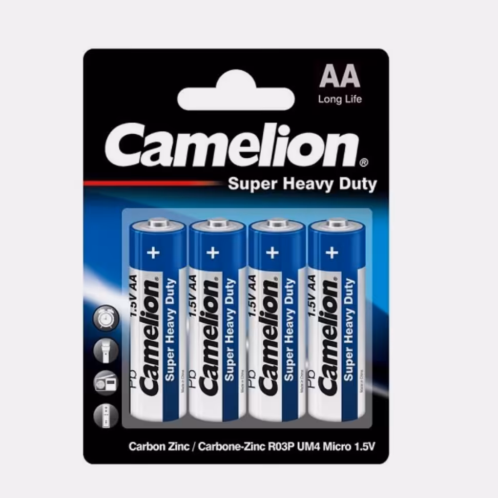 باتری قلمی camelion مدل SUPER HEAVY DUTY بسته 4 عددی

