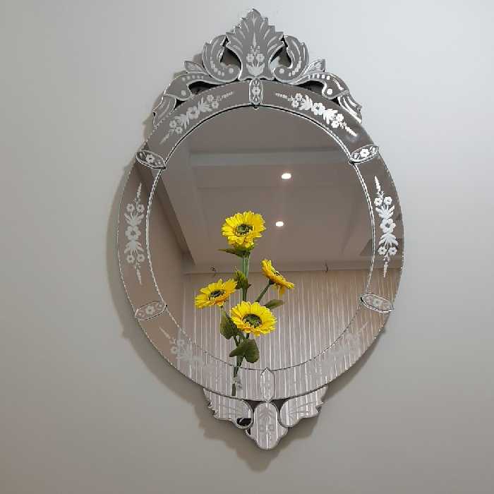 آینه ونیزی مدل تاج کاج بیضی 90 در 55