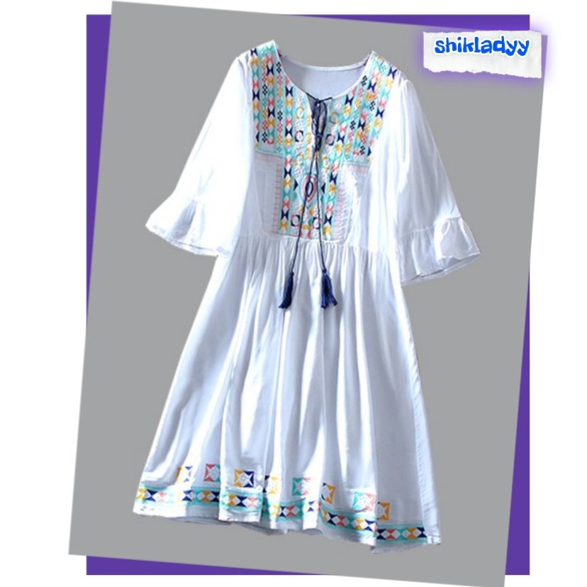 شومیز مانتویی نخی گلدوزی شده