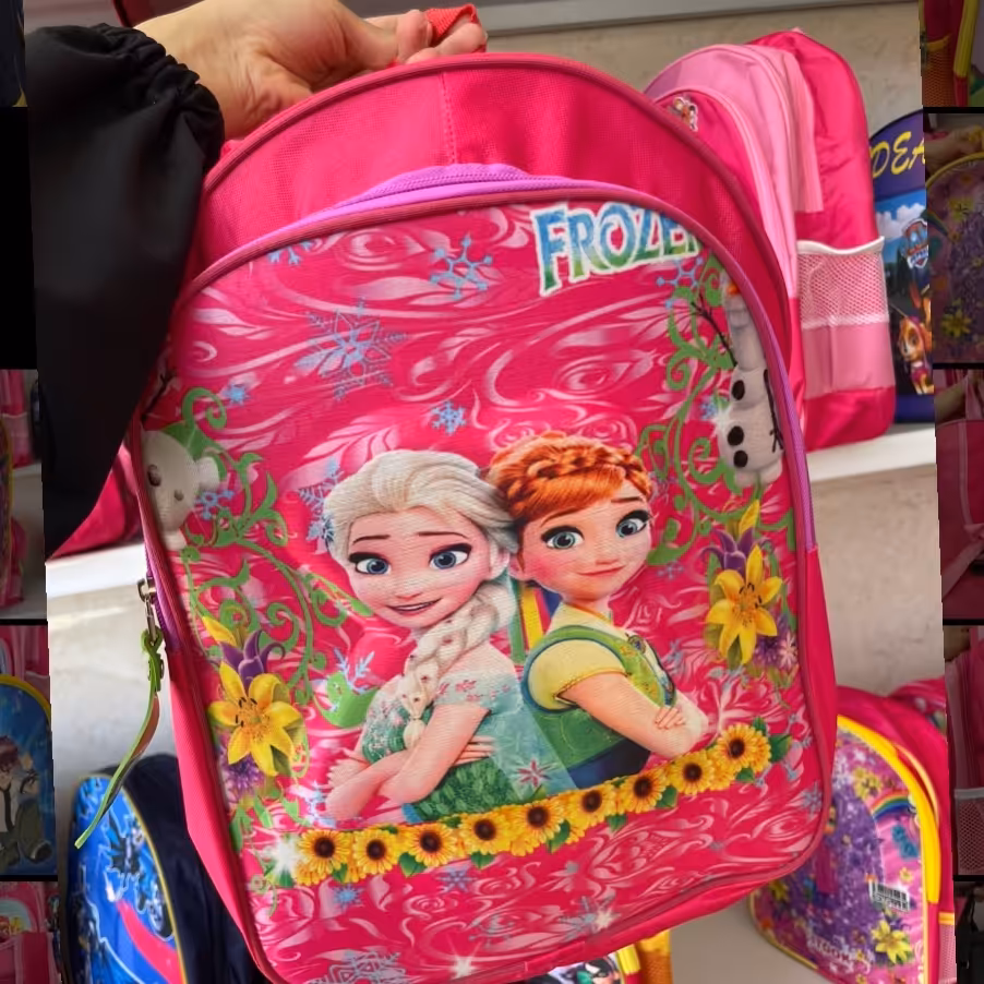 کیف مدرسه ای دخترانه دوزیپ طرح السا آنا یا فروزن سرزیپ سیلیکونی