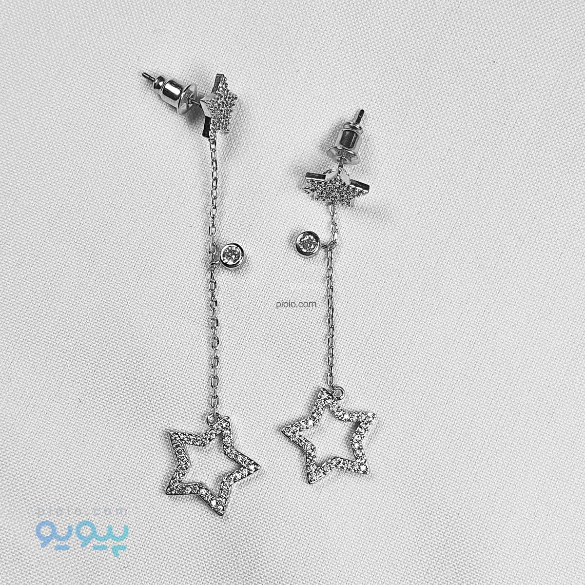 گوشواره آویز ستاره ی نگین دار