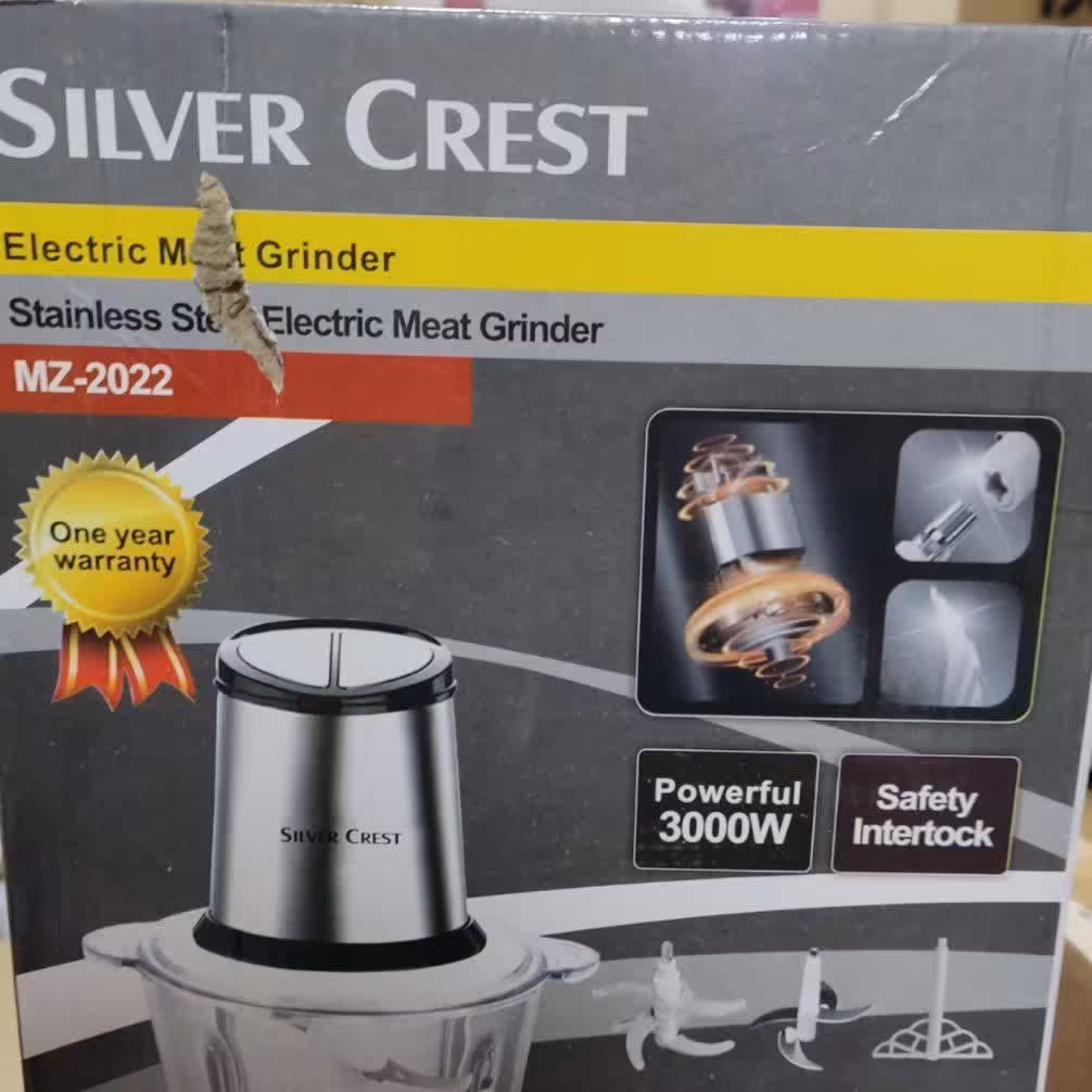 خردکن  سیلور کرست اصل  مدل جدید 6 تیغه موتور سیم پیچ دارای یک دست تیغ اضافه کاسه پیرکس مخزن 3ونیم لیتر