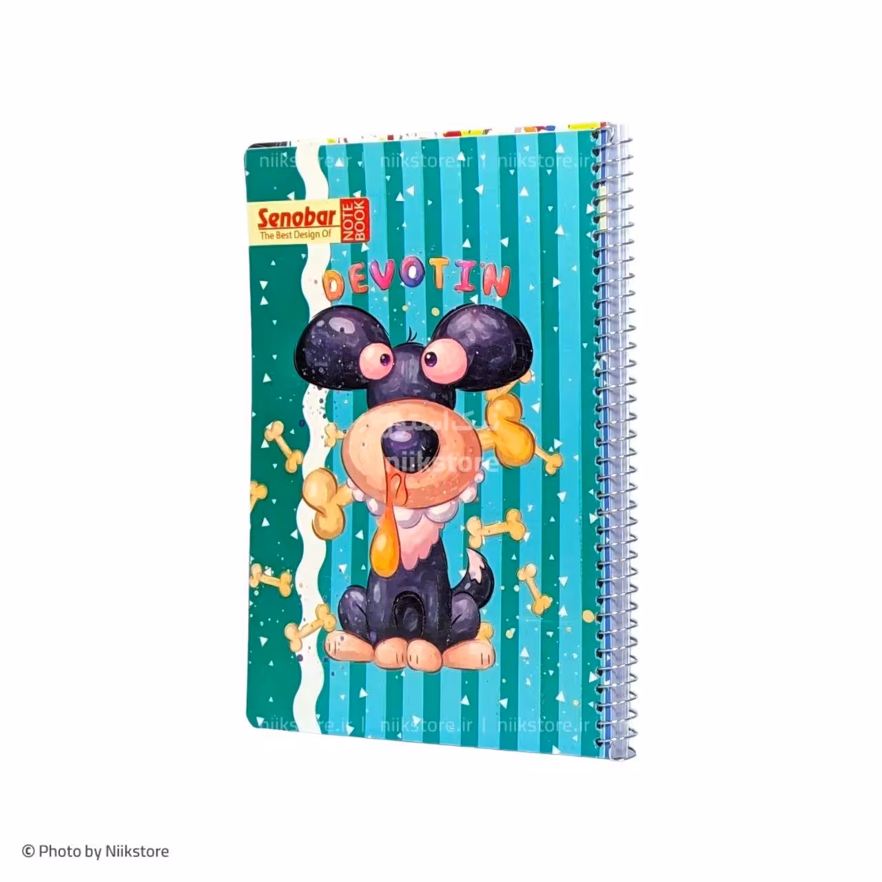 دفتر فنری 50برگ طلقی شطرنجی ریز صنوبرقیمت نقدیsenobar 50sheets grid notebook