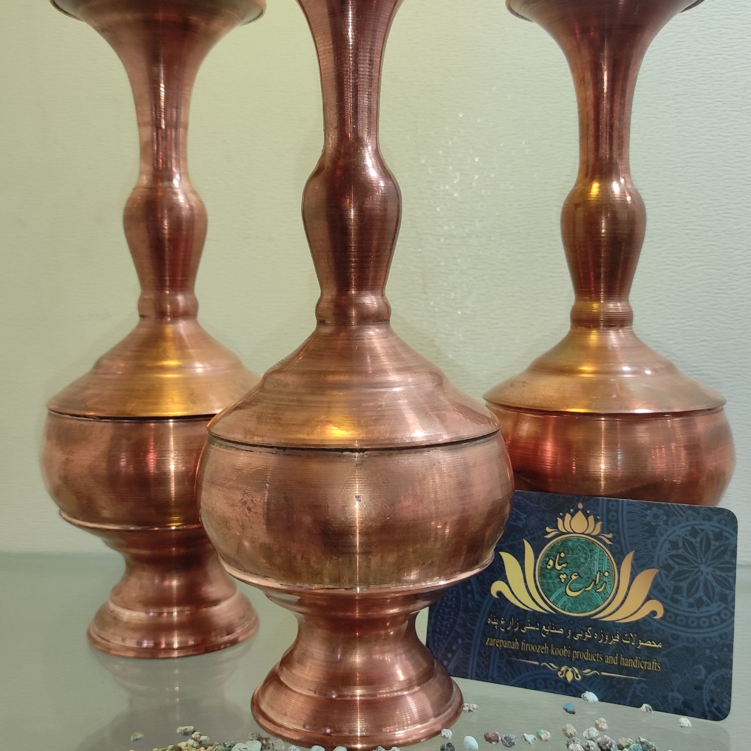 گلدان گیلاسی فیروزه کوبی