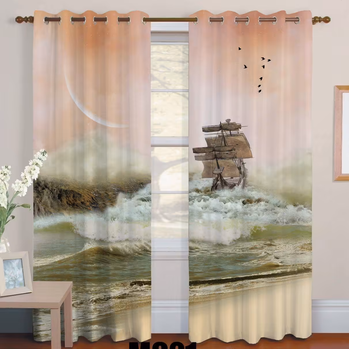 پرده چاپی  پانچ  طرح   نقاشی و منظره کد690