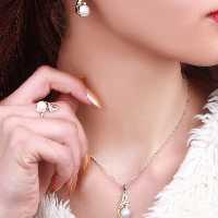 نیم ست فوق العاده شیک مروارید پرورشی اصلی عیار نقره 925