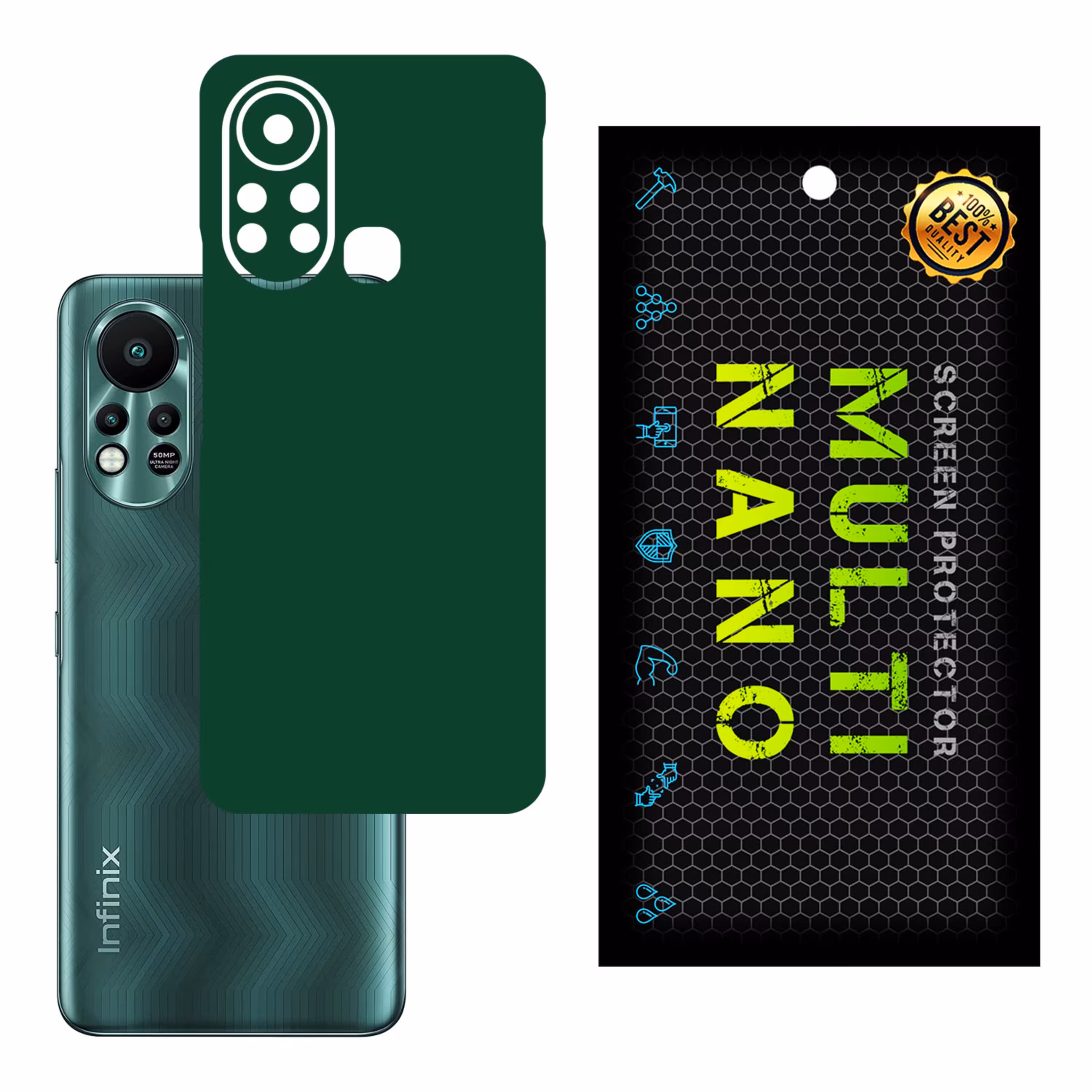 برچسب پوششی MultiNano مدل X-F1M-Green برای پشت موبایل اینفینکس Hot 11S