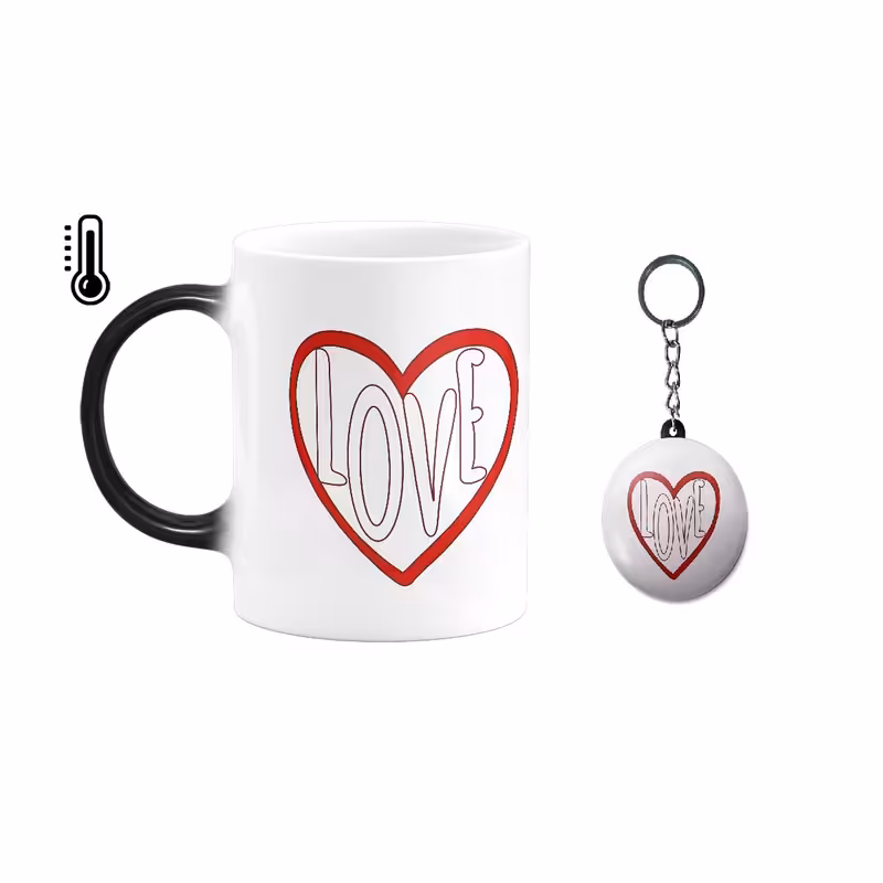 ماگ حرارتی طرح عشق کد 40 به همراه جاکلیدی 