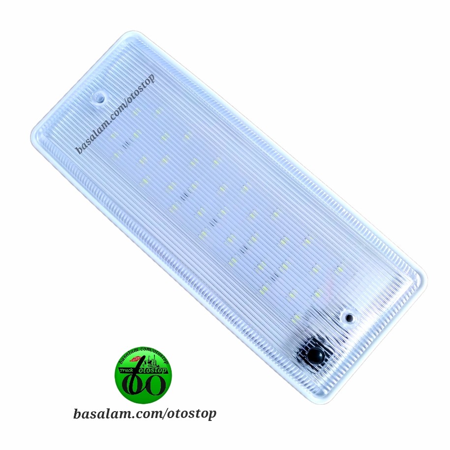 چراغ سقف ماشین سفید یخی پرنور با 35 smd کلیددار 24 ولت مناسب داخل کابین ماشین سنگین کامیون تریلی خاور