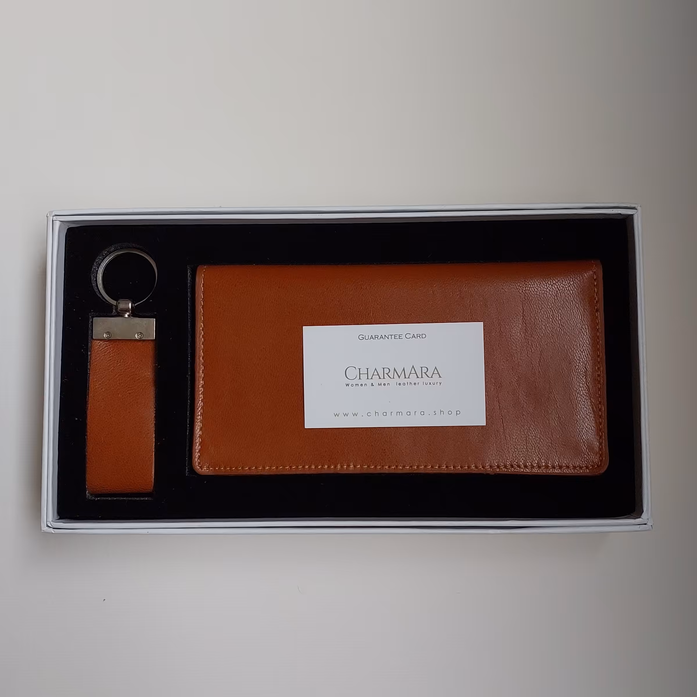 ست کیف پول و جا کلیدی چرم طبیعی  چرم آرا