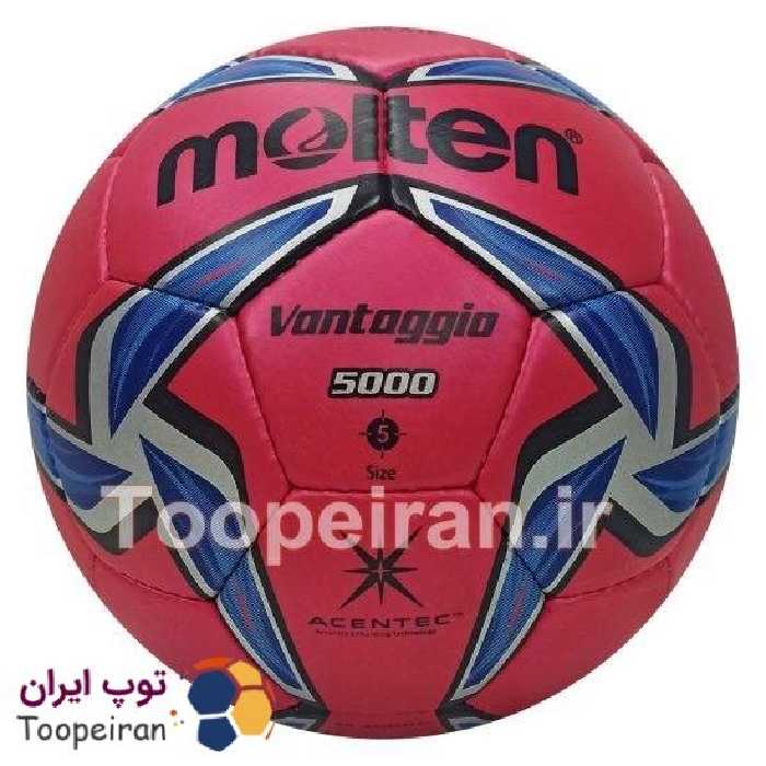 توپ فوتبال طرح مولتن 50000 سایز 5 رنگ قرمز مدل دوختی