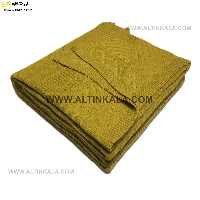 شال مبل بافت سوپر (تراکم بالا) طرح فستیوال سایز 160×220 خردلی