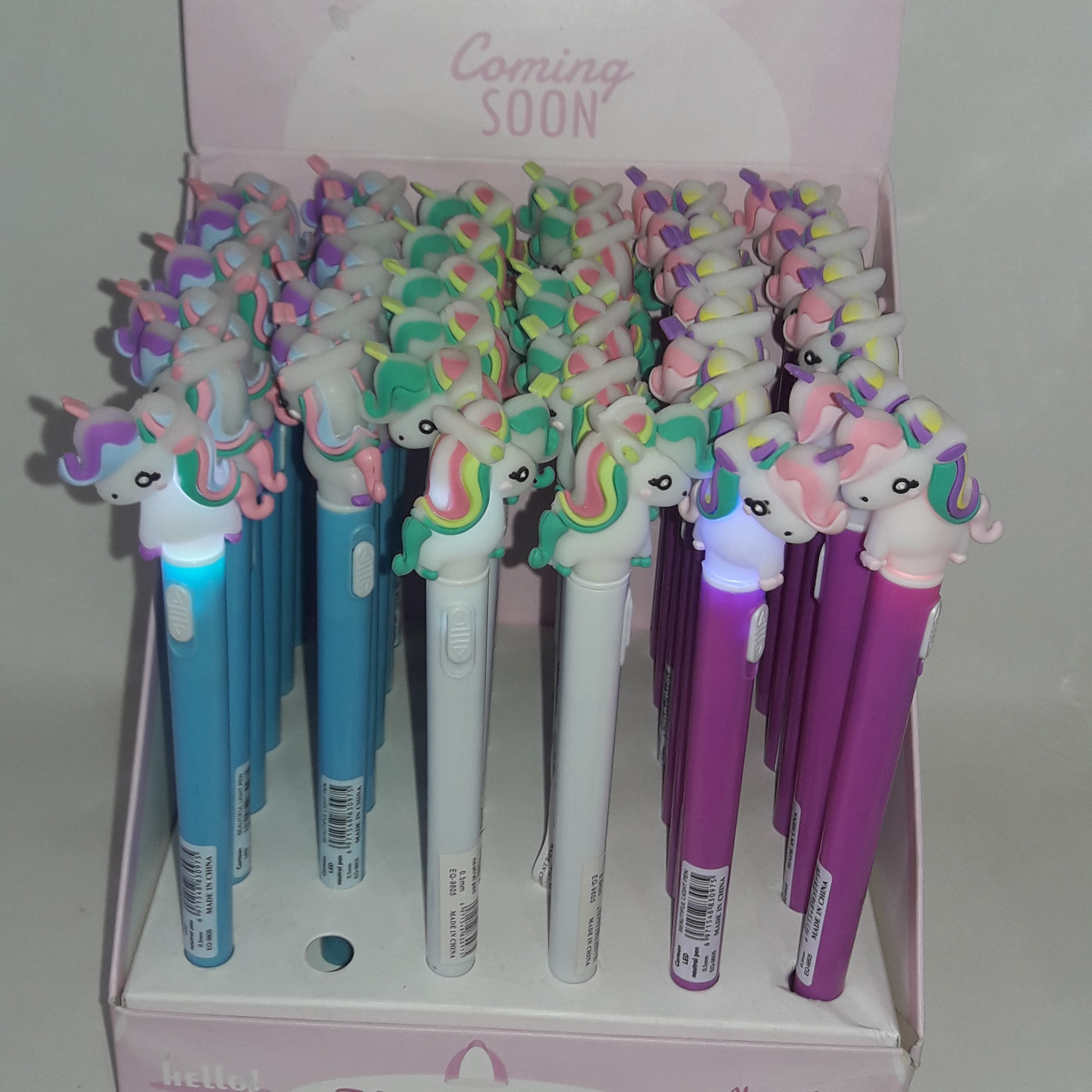 خودکار فانتزی چراغدار طرح اسب تک شاخ 