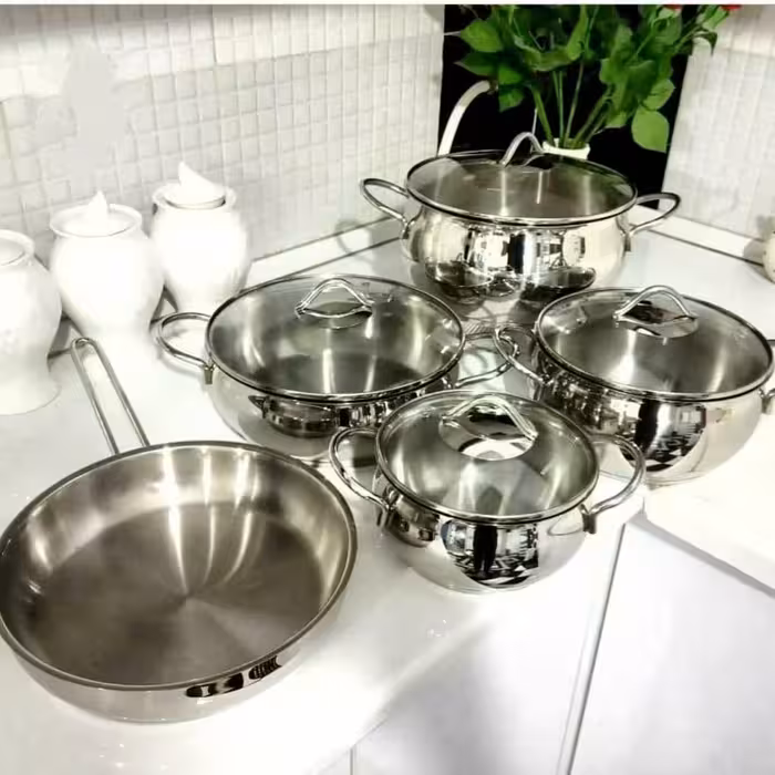 سرویس قابلمه استیل کورکماز ترکیه 9پارچه