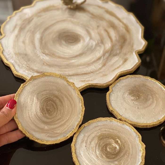 ست برد سرو و زیرلیوانی هفت سینی