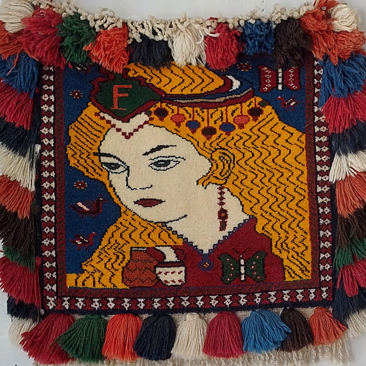 قالیچه دست بافت یلمه ها  تمام پشم با رنگ صد درصد گیاهی بافته شده بدون نقشه کد6