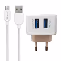 شارژر کامل وریتی مدل Ap2112 با سرعت شارژ عالی مناسب اندروید و آیفون ( کلگی و کابل میکرو )