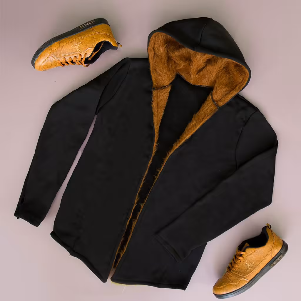 هودی مردانه خز قهوه ای