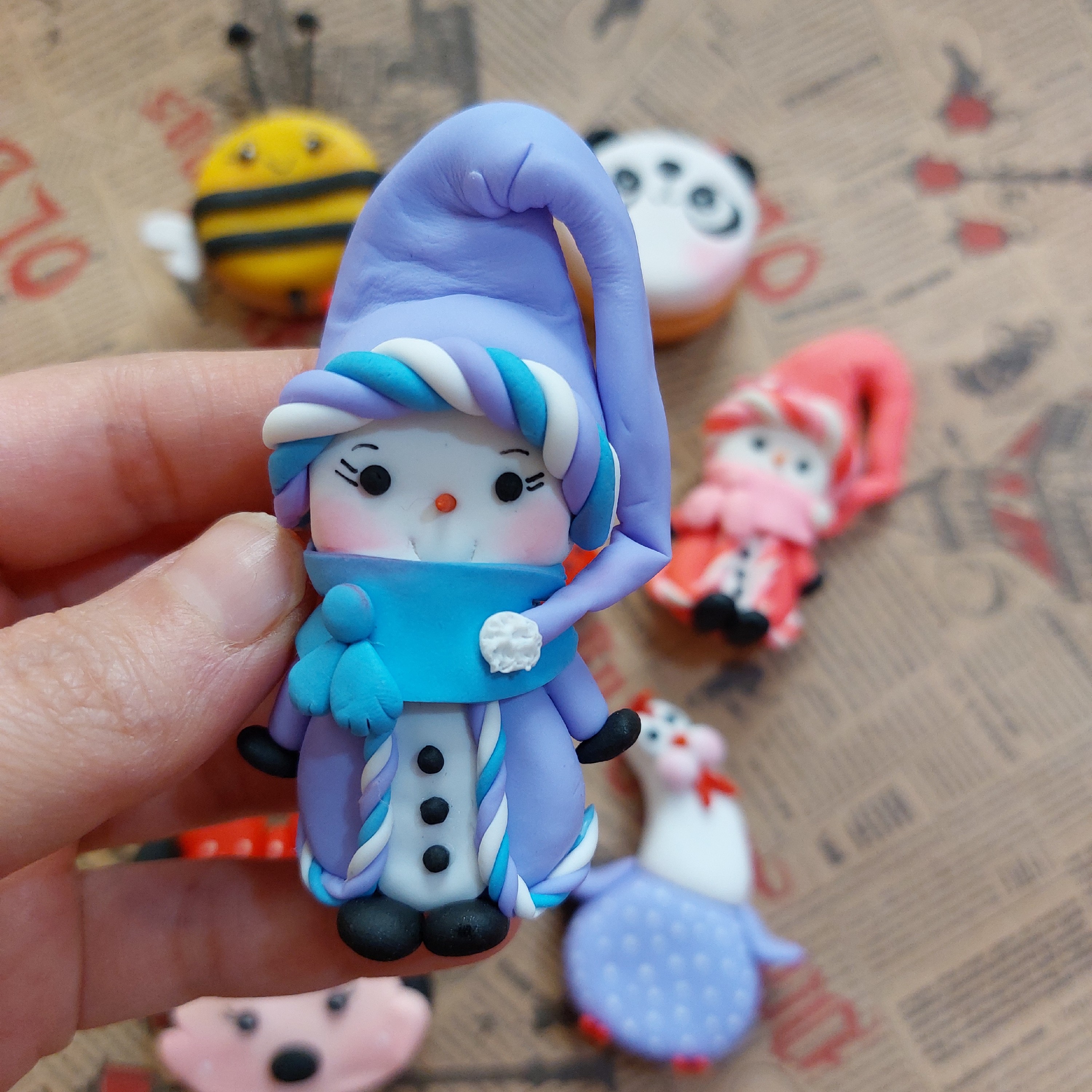 مگنت آدم برفی خمیری