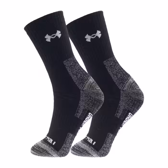 جوراب ورزشی ساق بلند حوله ای آندرارمور مدل UAS-D59751 | ساخت تایلند | مشکی