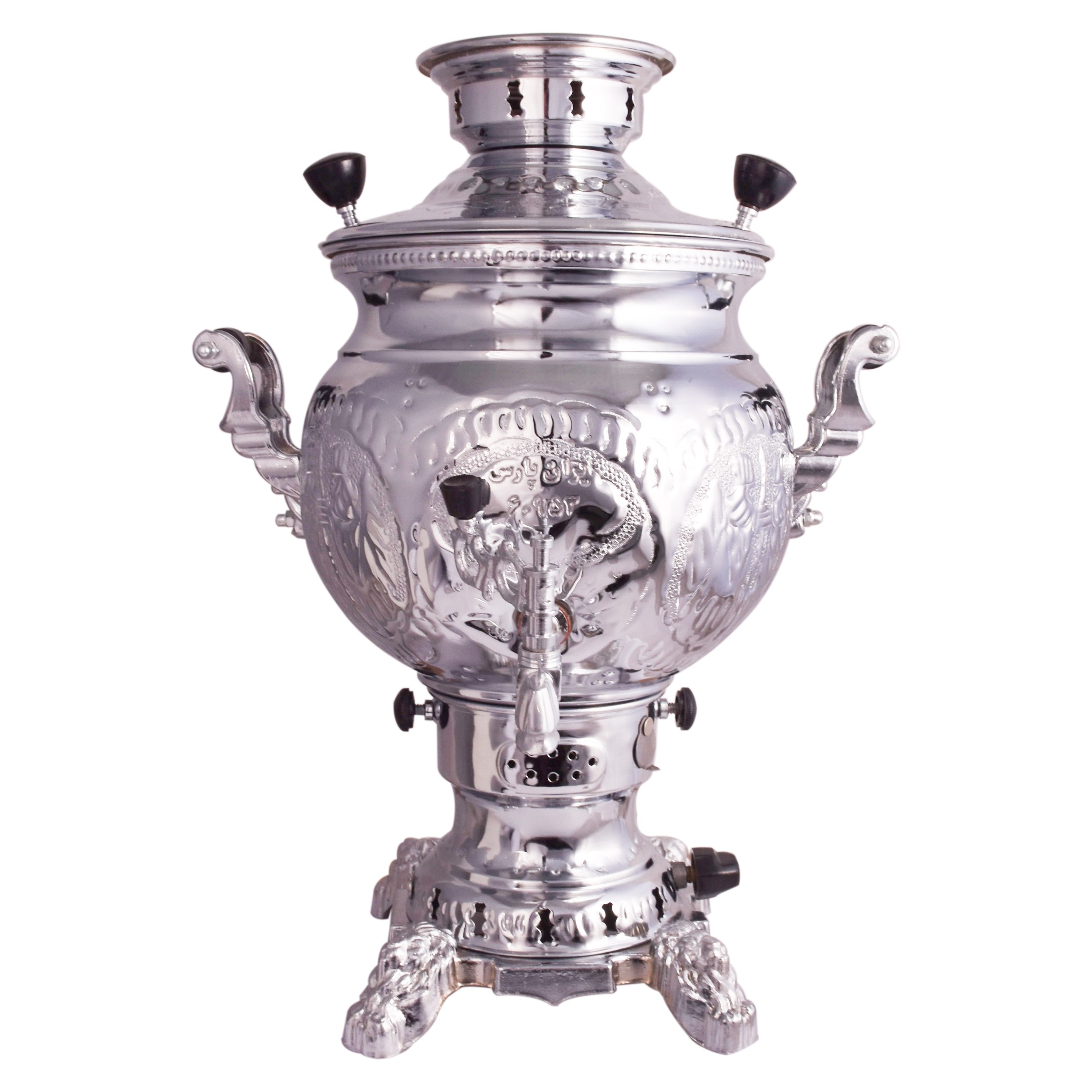 سماور گازی ایران پارس مدل مهتاب قلم کاری هخامنشیان ظرفیت 5لیتر 