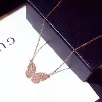 گردنبند طرح پروانه رزگلد ظریف کد XL557