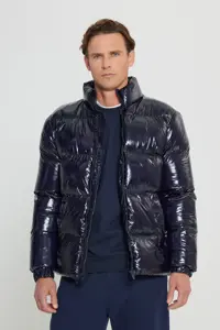کاپشن آبی مردانه AC Co Classics كاپشن پافر بدون كلاه براق مدل standard fit AC&amp;Co / Altınyıldız Classics