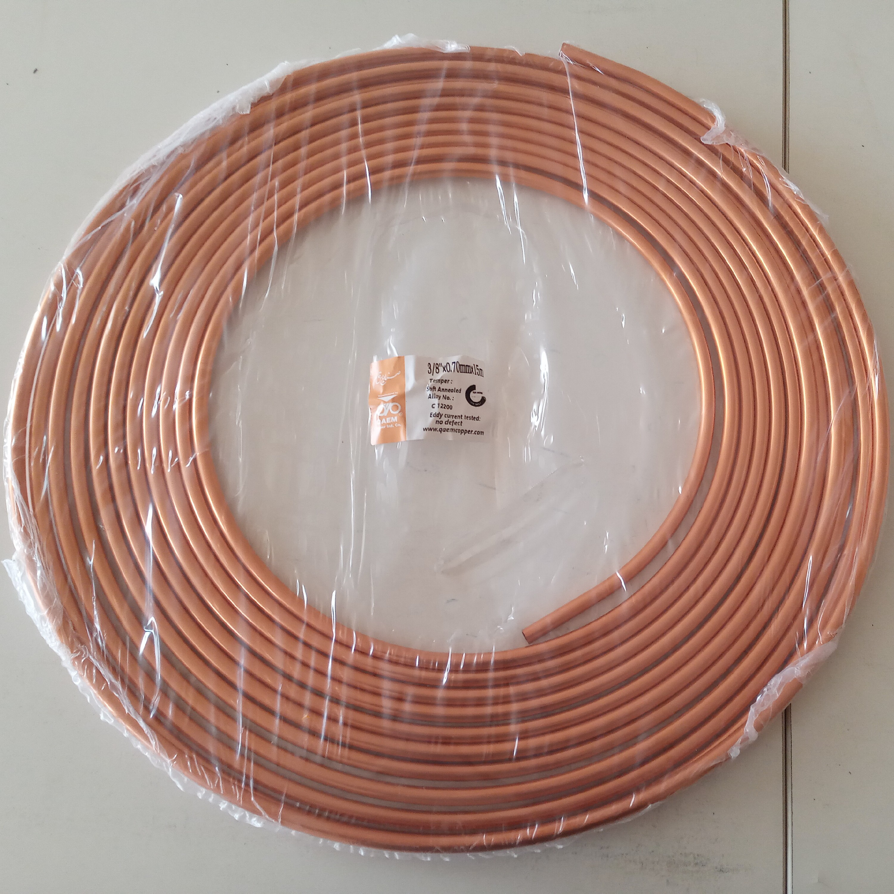 لوله مسی  سه هشتم  اینچ ( 10 میلی متر ) 15 متری